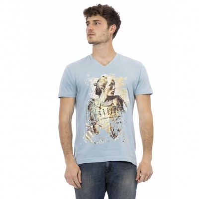 тениска,мъжки,тениски,trussardi,action,men,conqueror,v,neck,t,shirt,light,blue
