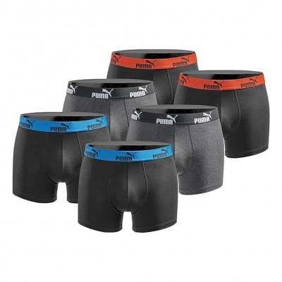 мъжки,боксерки,мъжко,бельо,puma,boxer,men,boxer,shorts,pack,of,6,black,anthracite
