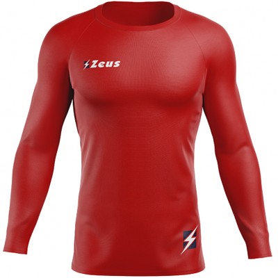 мъжки,облекла,за,бягане,zeus,fisiko,baselayer,top,long,sleeved,compression,shirt,red