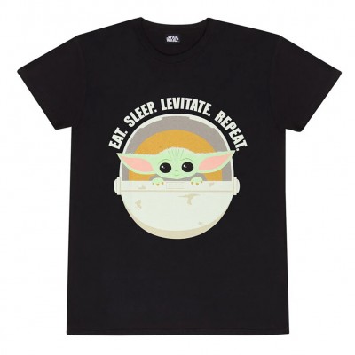 мъжка,тениска,star,wars:,the,mandalorian,eat,sleep,levitate,men,t,shirt