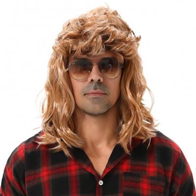 maaskantje,mongo,retro,mullet,mullet,wig,blonde