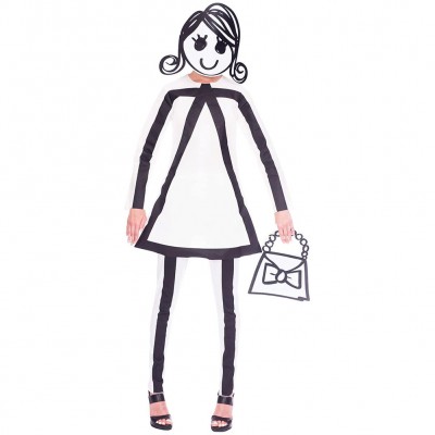 stick,figure,stickwoman,women,costume