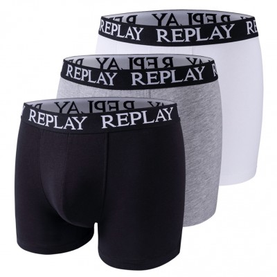 мъжки,боксерки,мъжко,бельо,replay,basic,cuff,logo,men,boxer,shorts,pack,of,3