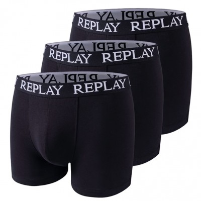 мъжки,боксерки,мъжко,бельо,replay,basic,cuff,logo,men,boxer,shorts,pack,of,3