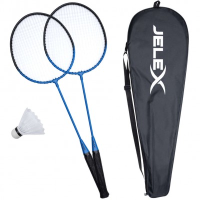 jelex,united,set,of,2,badminton,rackets,with,shuttlecock,black,blue