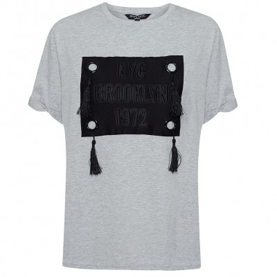 дамска,тениска,дамски,тениски,brave,soul,tassel,women,t,shirt,lts,272tassel,gray