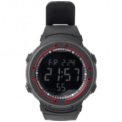 leandro,lido,vernazza,unisex,sports,watch,black,red
