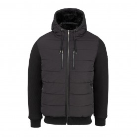 firetrap,sartorial,padded,quilted,long,sleeve,hybrid,jacket,black