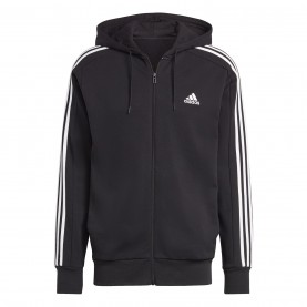 adidas,essentials,french,terry,3,stripes,zip,hoodie,mens,black,white