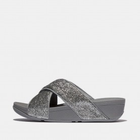 fitflop,lulu,crinkled,shimmer,cross,sliders,silver