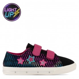 Маратонки Fabric Kids' Flash Canvas Light Up Trainers - Multi Star маратонки,детски,летни,маратонки,и,платнени,обувки,маратонки,за,училище,ученически,обувки,детски,обувки,от,текстил,детски,маратонки,fabric,kids',flash,canv