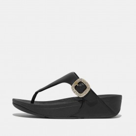 сандали,fitflop,lulu,crystal,buckle,leather,sandals,black