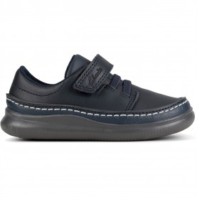 clarks,crest,aero,low,trainers,infants,navy,leather
