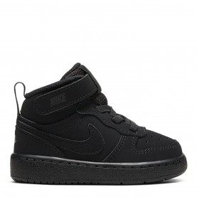Nike Court Borough Mid 2 Baby/Toddler Shoe - Black/Black маратонки,за,училище,ученически,обувки,детски,високи,кецове,детски,маратонки,nike,court,borough,mid,2,baby,toddler,shoe,black,black