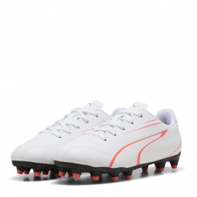 Детски футболни бутонки Puma Vitoria Fg/Ag Jr Firm Ground Football Boots Unisex Kids - White-Glw Red детски,футболни,бутонки,детски,маратонки,за,футбол,на,закрито,детски,футболни,обувки,всички,футболни,обувки,детски,футболни,обувки,футболни,обувки,за,мек,т
