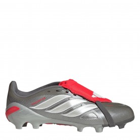 Юношески футболни бутонки Adidas Predator Fold-Over Tongue League Firm Ground Football Boots Juniors - Grey/Red юношески,футболни,бутонки,коледни,подаръци,за,деца,всички,коледни,подаръци,разпродажба,adidas,детски,футболни,обувки,детски,футболни,обувки,футболни,обувки
