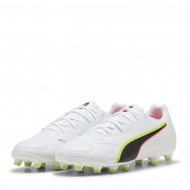 Футболни бутонки Puma Kids PUMA King Match Firm Ground Football Boots - White/Red футболни,бутонки,разпродажба,puma,детски,футболни,обувки,детски,футболни,обувки,футболни,обувки,adidas,messi,футболни,обувки,puma,футболни,обувки,за,твърд,