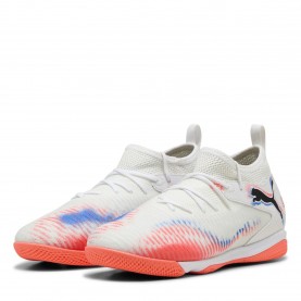 Детски футболни обувки Puma Unisex Kids Future 8 Match It + Mid Indoor Football Boots - Wht-Blk-Glw Red детски,футболни,обувки,детски,футболни,обувки,детски,маратонки,за,футбол,на,закрито,всички,футболни,обувки,детски,футболни,обувки,футболни,обувки,за,мек,те