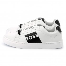 boss,side,logo,trainers,juniors,white,10p