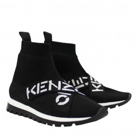 Юношески маратонки KENZO Flyknit Logo Strap High-Top Trainers Juniors - Black 09B юношески,маратонки,маратонки,за,училище,ученически,обувки,kenzo,flyknit,logo,strap,high,top,trainers,juniors,black,09b
