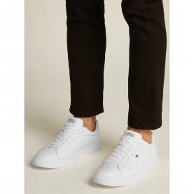 Tommy Hilfiger ICON COURT LTH FLAG ESS - White/White мъжки,маратонки,tommy,hilfiger,icon,court,lth,flag,ess,white,white