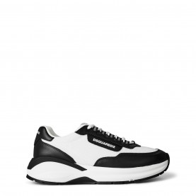 DSQUARED2 Leather Dash Sneakers - Black/White маратонки,за,училище,ученически,обувки,мъжки,маратонки,dsquared2,leather,dash,sneakers,black,white