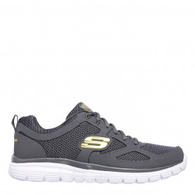 skechers,flex,burns,agoura,mens,trainers,charcoal