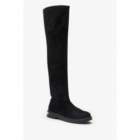 дамски,боти,be,you,flat,faux,suede,stretch,tall,boot,black