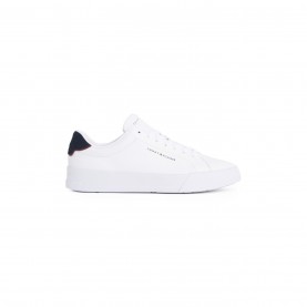 Маратонки Tommy Hilfiger Court Leather Low Top Trainers - White/Navy маратонки,мъжки,маратонки,tommy,hilfiger,court,leather,low,top,trainers,white,navy