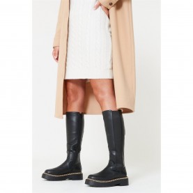 дамски,боти,be,you,chain,detail,tall,strech,calf,boot,black