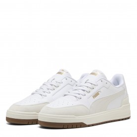 Маратонки Puma Men's Shuffle Downtown Court Trainers - White/Gray/Gold маратонки,разпродажба,puma,мъжки,маратонки,за,закрито,и,корт,мъжки,маратонки,puma,men's,shuffle,downtown,court,trainers,white,gray,gold