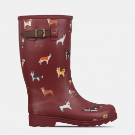 Gelert Fur Lined Welly Boot Womens - Burgundy Dog дамски,гумени,ботуши,gelert,fur,lined,welly,boot,womens,burgundy,dog