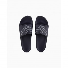 Emporio Armani Eagle Sliders - Blue/White мъжки,джапанки,и,чехли,emporio,armani,eagle,sliders,blue,white