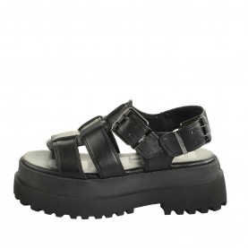 Дамски сандали Buffalo Womens Vegan Fisherman Flat Sandals - Black дамски,сандали,buffalo,women,s,vegan,fisherman,flat,sandals,black