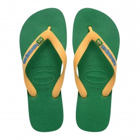 Джапанки Havaianas Brasil Logo Flip Flops - Green/Yellow джапанки,дамски,обувки,havaianas,brasil,logo,flip,flops,green,yellow