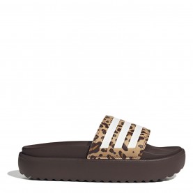 Adidas Adilette Platform Sliders Womens - Brwn/Wht/Beige дамски,джапанки,и,чехли,дамски,сандали,разпродажба,adidas,детски,водни,обувки,дамски,сандали,и,чехли,обувки,за,водни,спортове,adidas,adilette,platform,slid