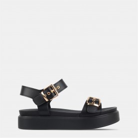 Сандали Miso Women's Chunky Strap Flat Sandals - Black/Gold сандали,дамски,сандали,miso,women's,chunky,strap,flat,sandals,black,gold