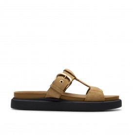 Clarks Womens Flat Mules - Warm Sand clarks,women,s,flat,mules,warm,sand
