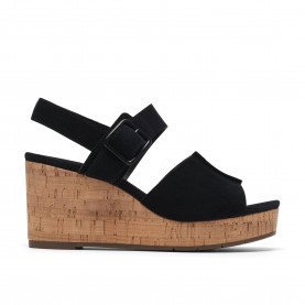 Дамски сандали на платформа Clarks Womens Wedge Sandals - Black Suede дамски,сандали,на,платформа,clarks,women,s,wedge,sandals,black,suede