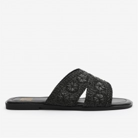 Wheres That From Flat Sliders Ld99 - BlackRaffia дамски,сандали,дамски,сандали,и,чехли,wheres,that,from,flat,sliders,ld99,blackraffia