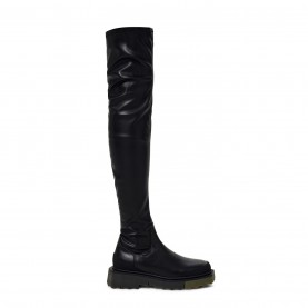 обувки,дамски,боти,off,white,thigh,high,boots,black,milit