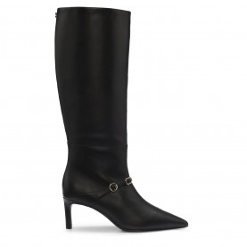 Дамски обувки Hugo Womens HUGO Knee-High Stiletto Boots with Metal Logo Details (Devany) - Black 001 дамски,обувки,дамски,боти,hugo,womens,hugo,knee,high,stiletto,boots,with,metal,logo,details,devany,black,001