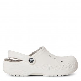 пантофи,чехли,crocs,women's,baya,lined,mule,slippers,white,grey