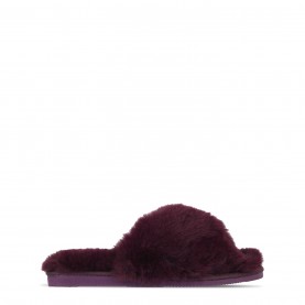 чехли,linea,faux,fur,crossover,slipper,plum