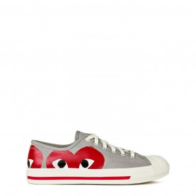 Маратонки COMME DES GARCONS PLAY X Converse Jack Purcell Low Top Trainers - Grey & Red маратонки,мъжки,маратонки,comme,des,garcons,play,x,converse,jack,purcell,low,top,trainers,grey,&,red