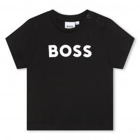 тениска,детски,3/4,панталони,boss,kids',large,logo,cotton,short,sleeve,t,shirt,black,09b