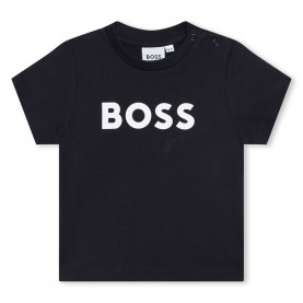 тениска,детски,3/4,панталони,boss,kids',large,logo,cotton,short,sleeve,t,shirt,navy,849