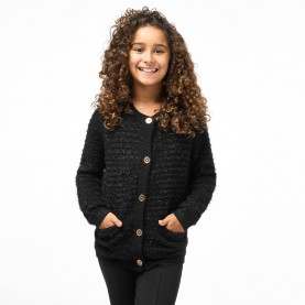 Детска жилетка Biba Junior Girls Biba Fluffy Cardigan - Black Shimmer детска,жилетка,biba,junior,girls,biba,fluffy,cardigan,black,shimmer