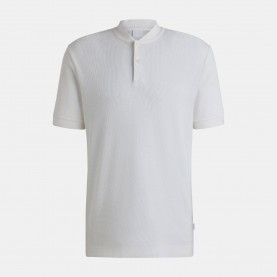 Блуза с яка Boss H-Pratt 120 Collarless Polo Shirt - White блуза,с,яка,мъжки,тениски,boss,h,pratt,120,collarless,polo,shirt,white