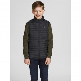 Елек Jack and Jones Kids Classic Sleeveless Zip Gilet - Black елек,детски,якета,и,палта,jack,and,jones,kids,classic,sleeveless,zip,gilet,black